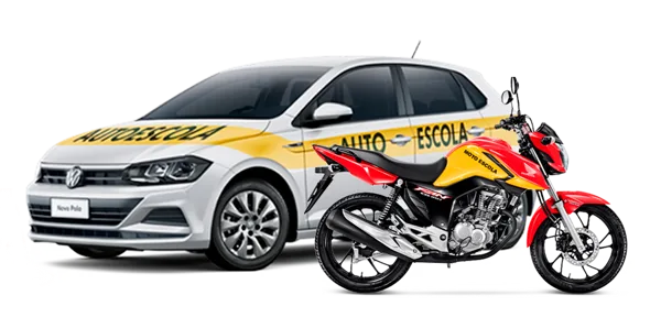 Driving school car and motorcycle